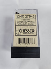 Load image into Gallery viewer, Chessex Festive symphony/ white Polyhedral 7- die set