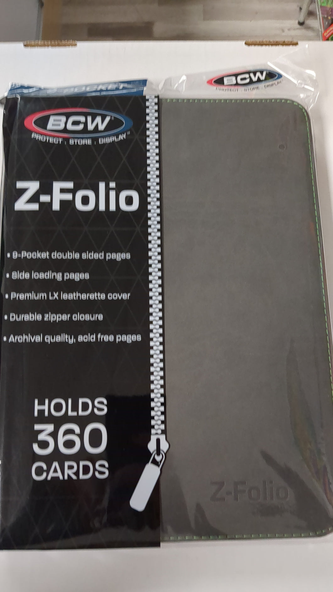 Bcw z-foilio 9 pocket lx binder grey