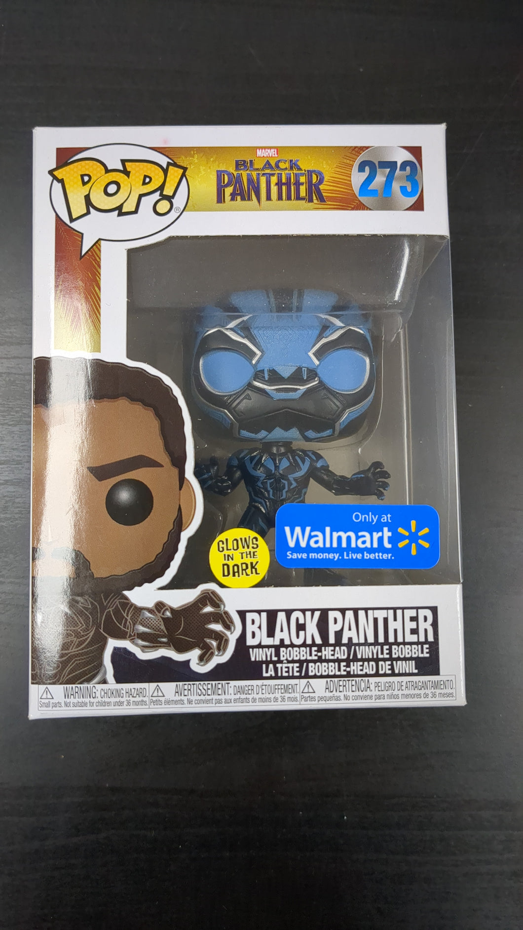 Funko Pop Marvel #273 Black Panther Walmart Exclusive Glows In The Dark