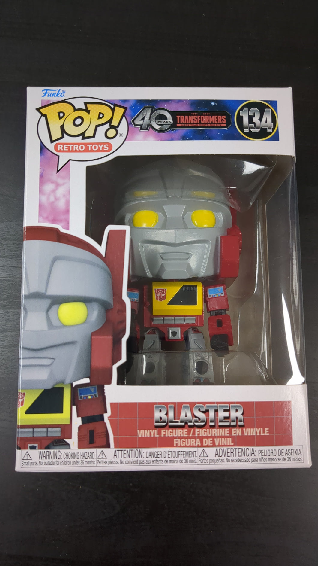 40 years 1984-2024 Transformers more then meets the eye Blaster Funko Pop