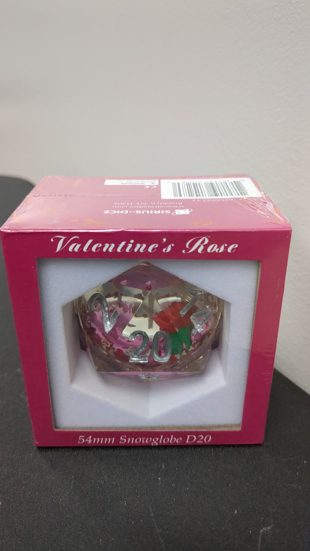 Valentine rose 54mm snowglobe D20