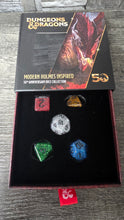 Load image into Gallery viewer, Dungeons and Dragons 50th Anniversary dice collection Modern Holmes Inspired Dice