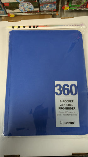 360 9 pockets zippered pro binder BLUE