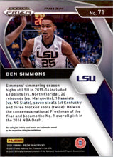 Load image into Gallery viewer, 2021-22 Panini Prizm Draft Ben Simmons Philadelphia 76ers #76 silver