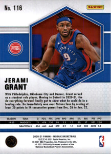2020-21 Panini Mosaic Jerami Grant Detroit Pistons #116