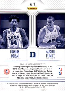 2016-17 Panini Contenders Draft Picks Collegiate Connections Brandon