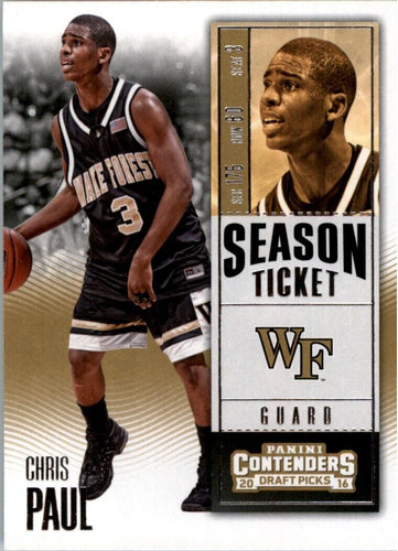 2016-17 Panini Contenders Draft Picks Chris Paul Wake Forest Demon Deacons #18