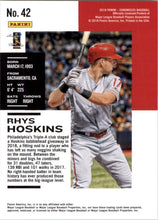 Load image into Gallery viewer, 2018 Panini Chronicles Rhys Hoskins RC Philadelphia Phillies #42