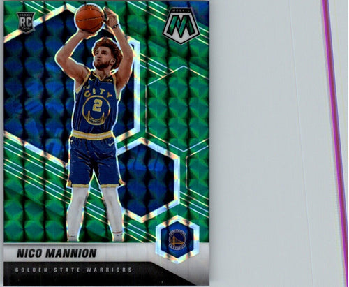 2020-21 Panini Mosaic Nico Mannion RC Golden State Warriors #229 Green Mosaic