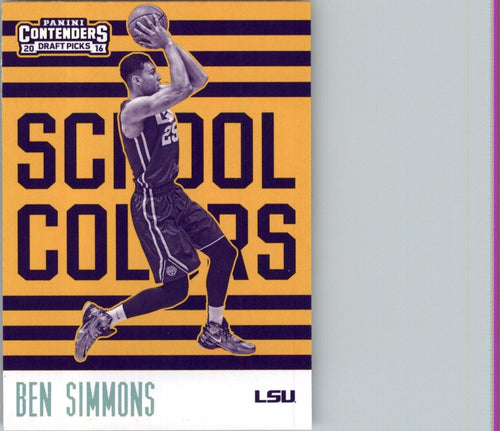 2016-17 Panini Contenders Draft Picks School Colors Ben Simmons LSU Tigers #1