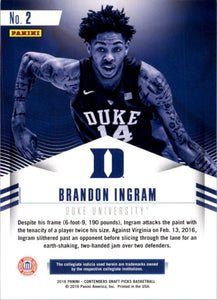 2016-17 Panini Contenders Draft Picks Class Reunion Brandon Ingram Duke Blue