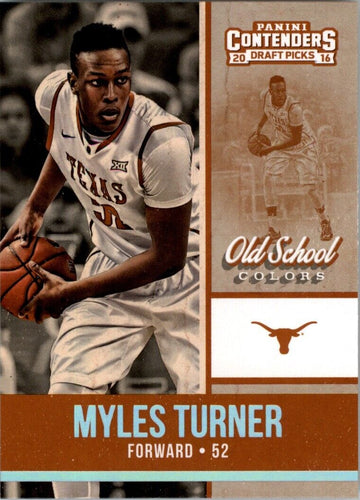 2016-17 Panini Contenders Draft Picks Old School Colors Myles Turner Texas