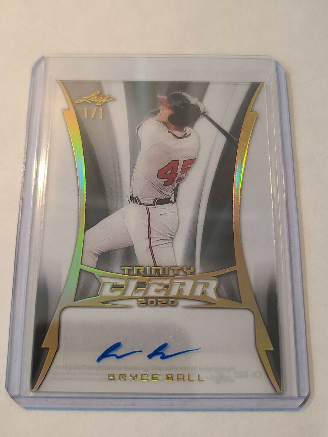 Bryce Ball 2020 Leaf Trinity Clear 1/1 Auto