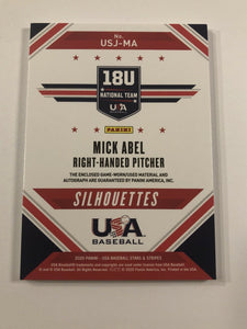 2020 Stars & Stripes Mick Abel Auto Relic 18u USA BASEBALL #’d /25