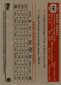 2021 Topps Chrome Platinum Anniversary Mark Grace Chicago Cubs #547