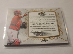 2020 Leaf Trinity Rafael Marchan Purple Rookie Button Patch Auto 10/10!
