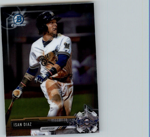 2017 Bowman Chrome Prospects Isan Diaz Milwaukee Brewers #BCP181