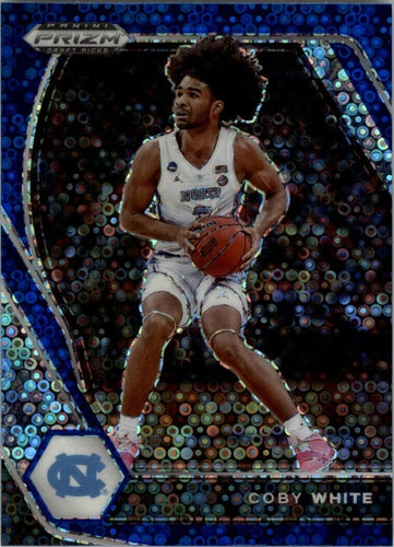 2021-22 Panini Prizm Draft Coby White Chicago Bulls #35 Blue Disco