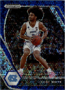 2021-22 Panini Prizm Draft Coby White Chicago Bulls #35 Blue Disco