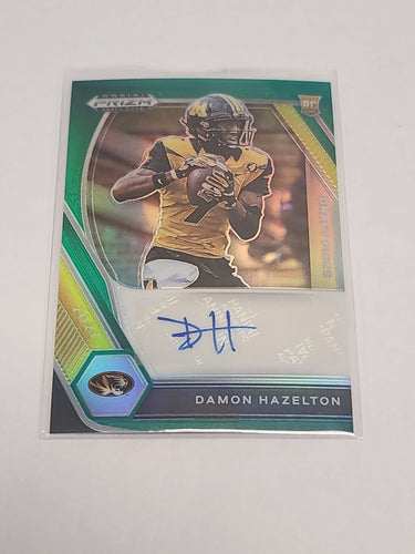 2021 Panini Prizm Draft Picks football Damon Hazelton Green Rookie Auto Texans