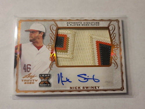 2020 Leaf Trinity - NICK SWINEY - Giants - 4 Color Patch Auto rookie