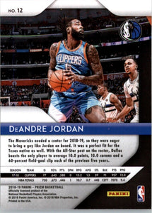 2018-19 Panini Prizm DeAndre Jordan Dallas Mavericks #12