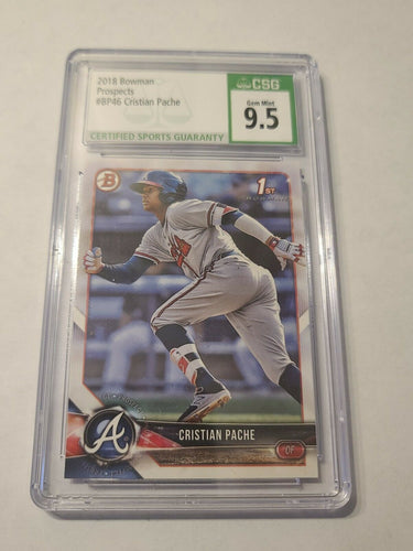 2018 Bowman Chrome CRISTIAN PACHE Bowman 1st #BCP46 CSG 9.5 Gem Mint - BRAVES