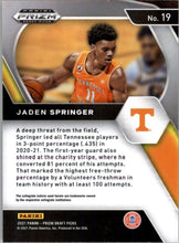 Load image into Gallery viewer, 2021-22 Panini Prizm Draft Jaden Springer RC Tennessee Volunteers #120