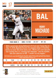 2018 Panini Chronicles Studio Manny Machado Baltimore Orioles #17