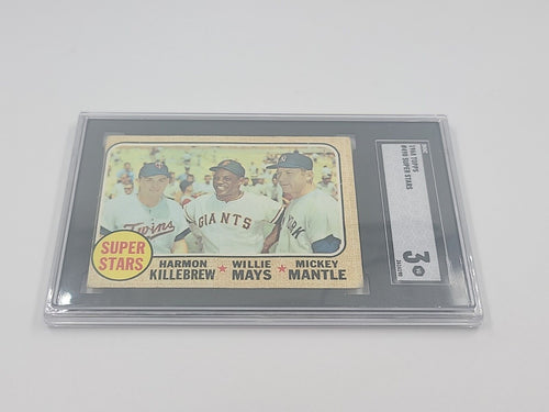 1968 TOPPS #490 MANTLE MAYS KILLEBREW SUPERSTARS  SGC 3