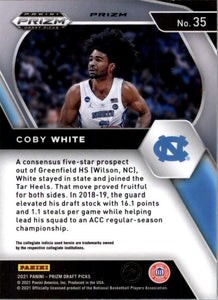 2021-22 Panini Prizm Draft Coby White Chicago Bulls #35 Blue Disco