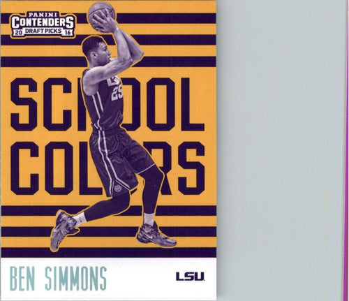 2016-17 Panini Contenders Draft Picks School Colors Ben Simmons LSU Tigers #1