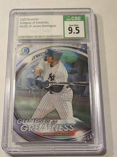 2020 Bowman Draft Chrome Glimpses of Greatness GOG-JD Jasson Dominguez CSG 9.5