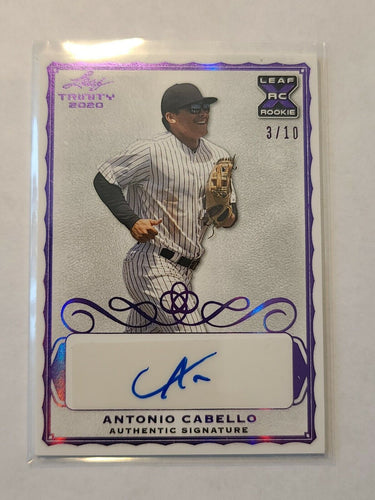 2020 Leaf Trinity Antonio Cabello Purple Rookie RC  Auto 3/10