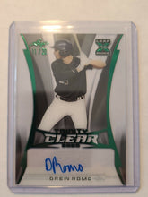 Load image into Gallery viewer, DREW ROMO 2020 LEAF TRINITY CLEAR RC ROOKIE XRC AUTO GREEN /20 ROCKIES PROSPECT