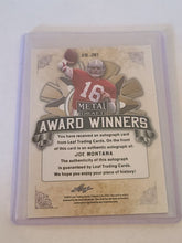 Load image into Gallery viewer, 2022 Leaf Metal Draft Joe Montana Blue Wave Auto /25