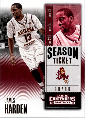 2016-17 Panini Contenders Draft Picks James Harden Arizona State Sun Devils #40