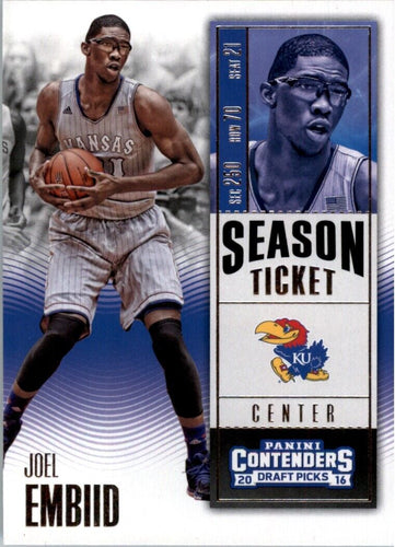 2016-17 Panini Contenders Draft Picks Joel Embiid Kansas Jayhawks #45