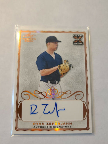 2020 LEAF TRINITY RYAN ZEFERJAHN RC ROOKIE AUTO RED SOX AUTOGRAPH