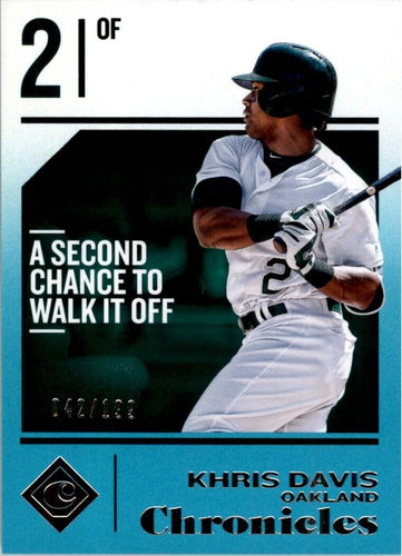 2018 Panini Chronicles Teal Khris Davis 042/199 Oakland Athletics #6