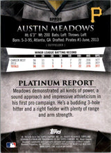 Load image into Gallery viewer, 2014 Bowman Platinum Prospects Austin Meadows Pittsburgh Pirates #BPP39