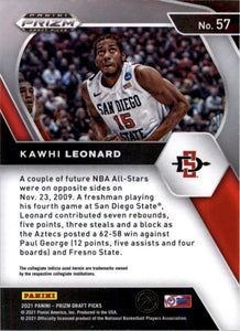 2021-22 Panini Prizm Draft Kawhi Leonard Los Angeles Clippers #57