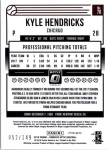 2017 Honus Bonus Fantasy Baseball Career Stats Kyle Hendricks 31 Wins Kyle