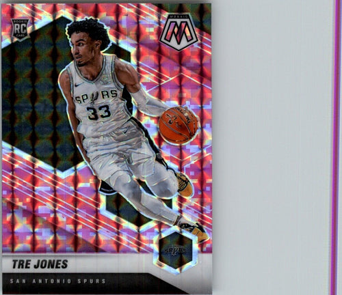 2020-21 Panini Mosaic Tre Jones RC San Antonio Spurs #243 Pink Camo