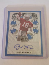 Load image into Gallery viewer, 2022 Leaf Metal Draft Joe Montana Blue Wave Auto /25