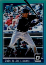 Load image into Gallery viewer, 2018 Donruss Optic Aqua Greg Allen RC 045/299 Cleveland Indians #60