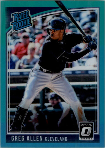 2018 Donruss Optic Aqua Greg Allen RC 045/299 Cleveland Indians #60