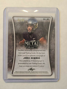 Jamie Newman 2021 Leaf Metal Draft Blue Cracked Ice Auto #ed 2/10