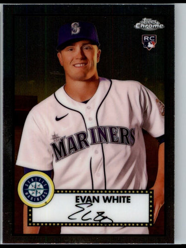 2021 Topps Chrome Platinum Anniversary Evan White Seattle Mariners #87