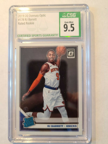 2019-20 RJ Barrett Donruss Optic RATED ROOKIE RC #178 Knicks CSG 9.5 GEM MINT